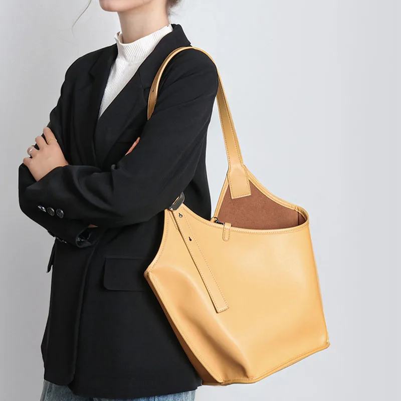 

Bags for Women 2025 New Single Shoulder Underarm Bags Women's Genuine Leather Geometric Crossbody Commuter tote Bag