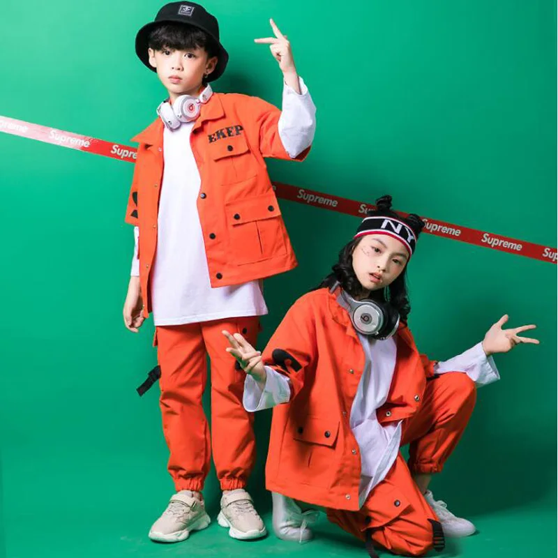 Kid Adult Modern Party Show Clothing Jacket Pants Dancing Wear set Outfits Boys Loose Ballroom Jazz Hip Hop Dancing Costumes