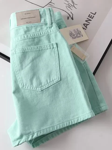 

High Waist Wide Leg Denim Shorts Women Summer Pants A-Line Slimming Hot Pants Vintage Washed Casual High Waist Jeans Shorts
