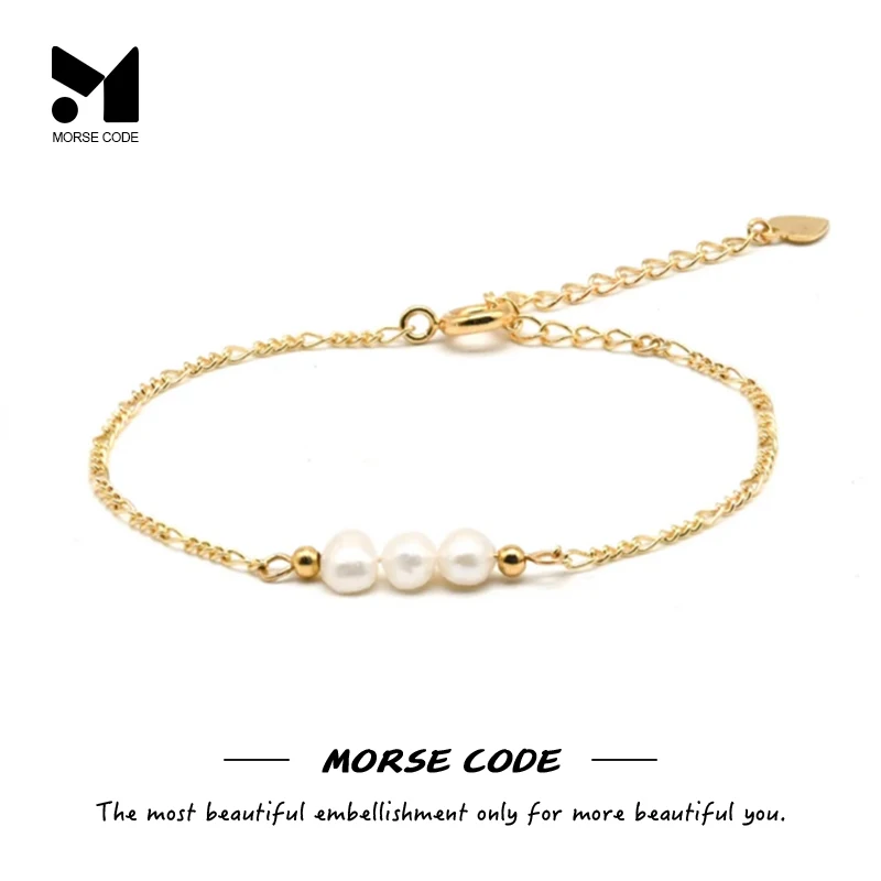 MC Fashion Versatile S925 Sterling Silver Classic Pearl Bracelet Chain for Women's Gifts 18K Gold Beads Luxury Jewelry Bangles