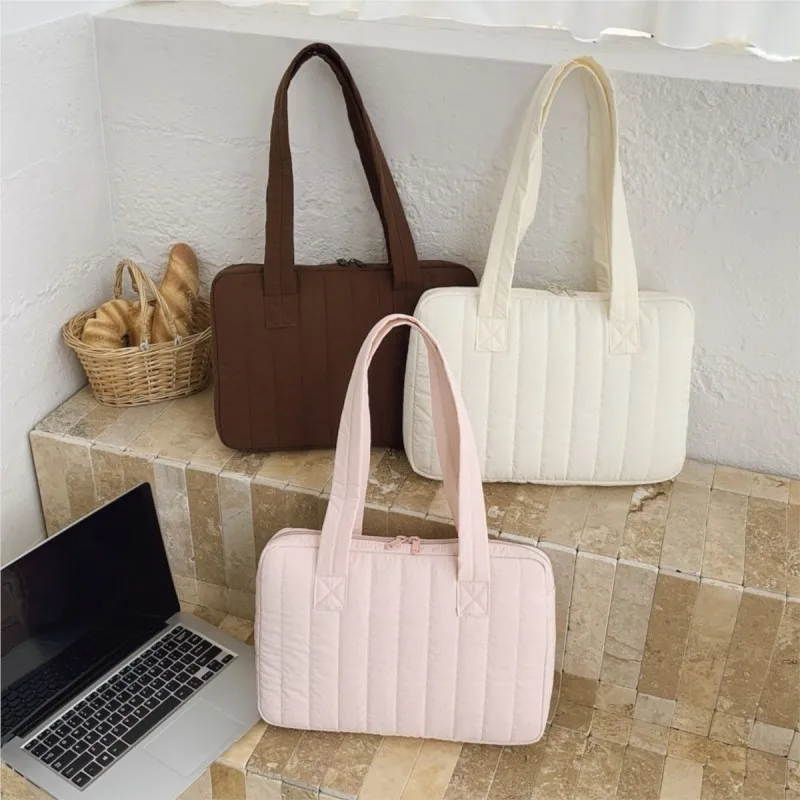 Ins حقيبة كمبيوتر محمول بسيطة بلون واحد متعددة الأغراض للركاب IPad حافظة واقية لجهاز ماك بوك اير 13 بوصة حافظة كمبيوتر محمول على الكتف