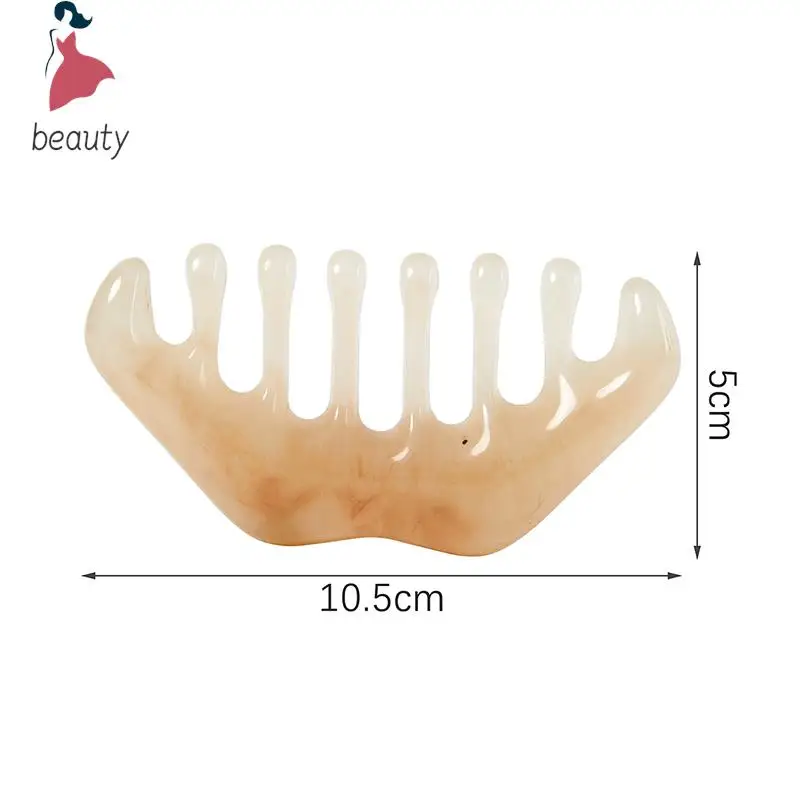 Peine de masaje Meridiano de cinco dientes, cabeza de acupuntura de punto de resina sin manos, masajeador de dientes anchos