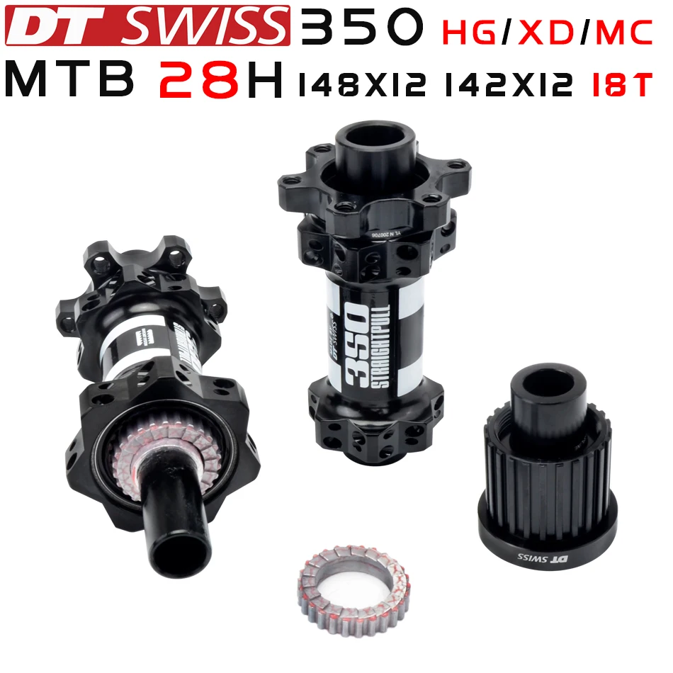 Swiss 350 28 Holes Straight Pull MTB Rear Hub Aluminum Alloy Disc Brake BOOST 135 141 142 148mm XD SRAM 12S