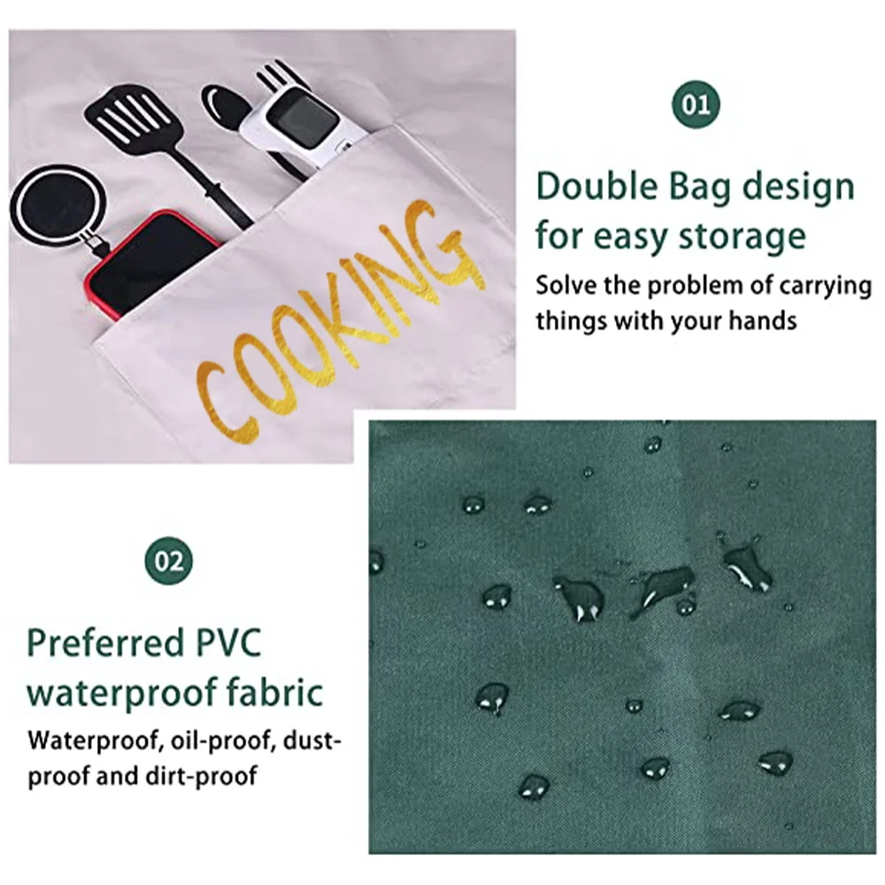 อุปกรณ์ทำความสะอาดในครัวเรือน ผ้ากันเปื้อนทำอาหาร ผ้ากันเปื้อนสำหรับผู้ชายและผู้หญิง ผ้ากันเปื้อนสำหรับทำอาหารในครัว ผ้ากันเปื้อนแบบไม่มีแขน ป้องกันมลพิษ