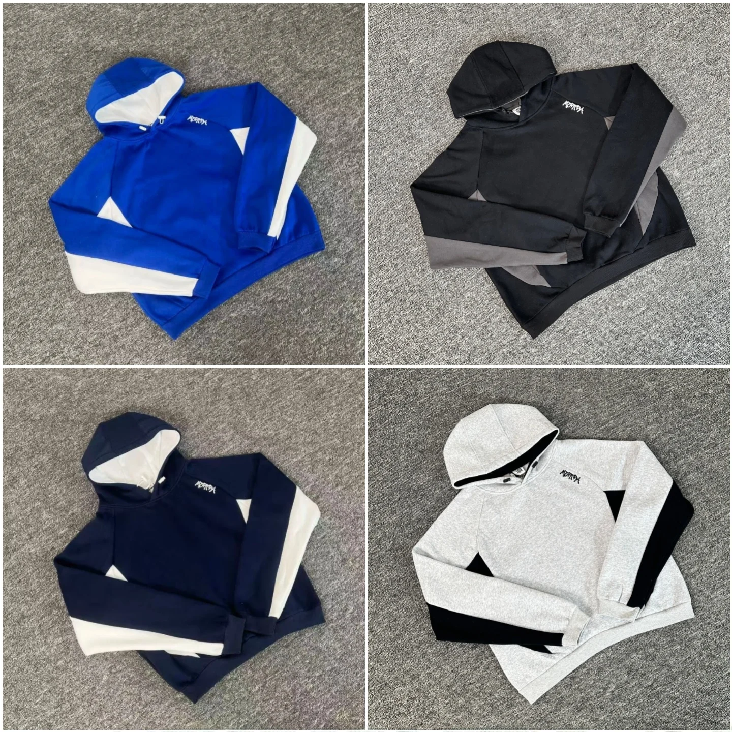 

Classic Mertra Embroidered Patchwork Color Block Fleece Hoodie Casual Loose Outerwear for Men And Women Street Style Cotton S...