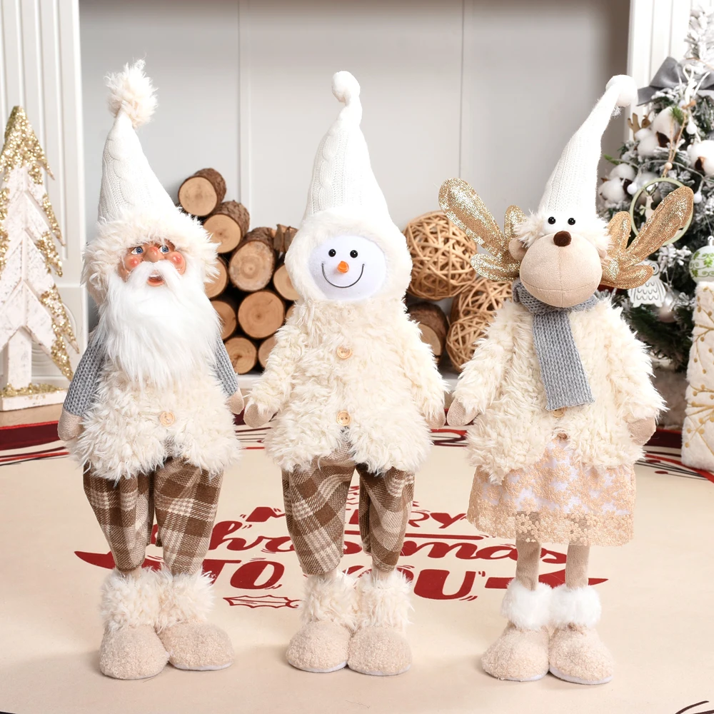 

Рождественские украшения Санта-Снеговик Олень Плюшевые куклы Крытый дом Настольные украшения Новогодние подарки