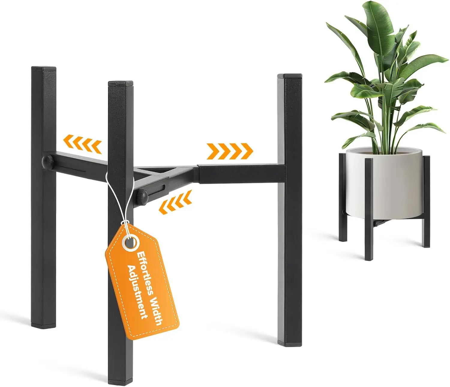 

Adjustable Plant Stand, Heavy Duty Metal, Fits 8-12" Pots, Black