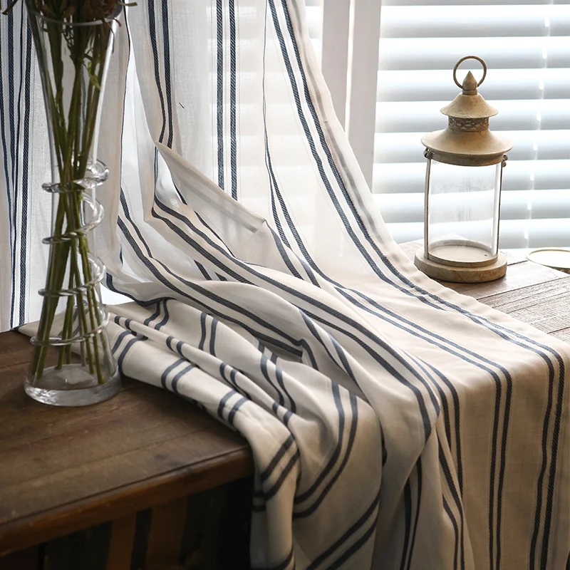 Pattern Black and Gray Mixed Color Cotton Thickened Chenille Curtains for Living Room Bedroom Dining Room