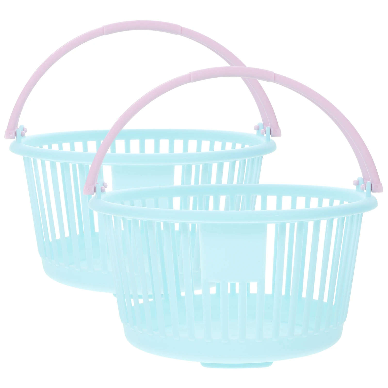 

2Pcs Mini H Baskets Toy Shopping Desktop Storage Supermarket Models Small Sky Blue Kids Home Decorations Plastic Crafts