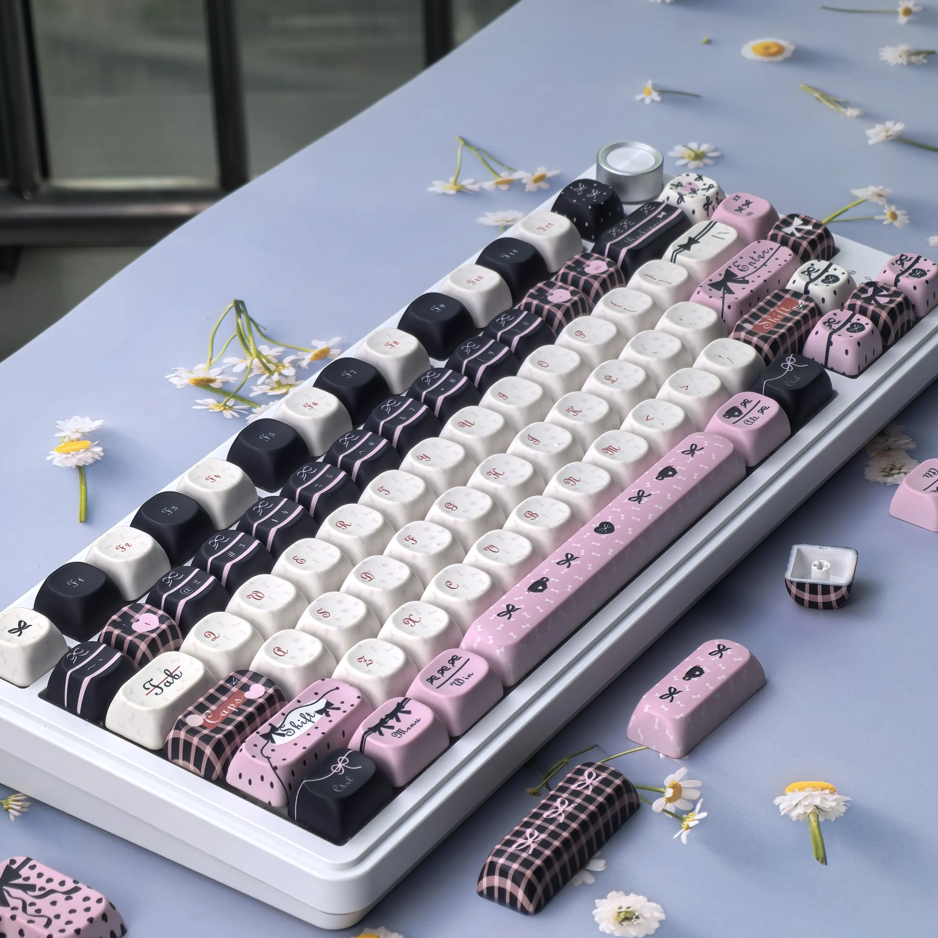 

MAIMOOO Keycaps Korean Russian Languages Moa Cherry Pbt Customizable Iso Layout Aula Keyboard Keycaps Pink Sugar Theme