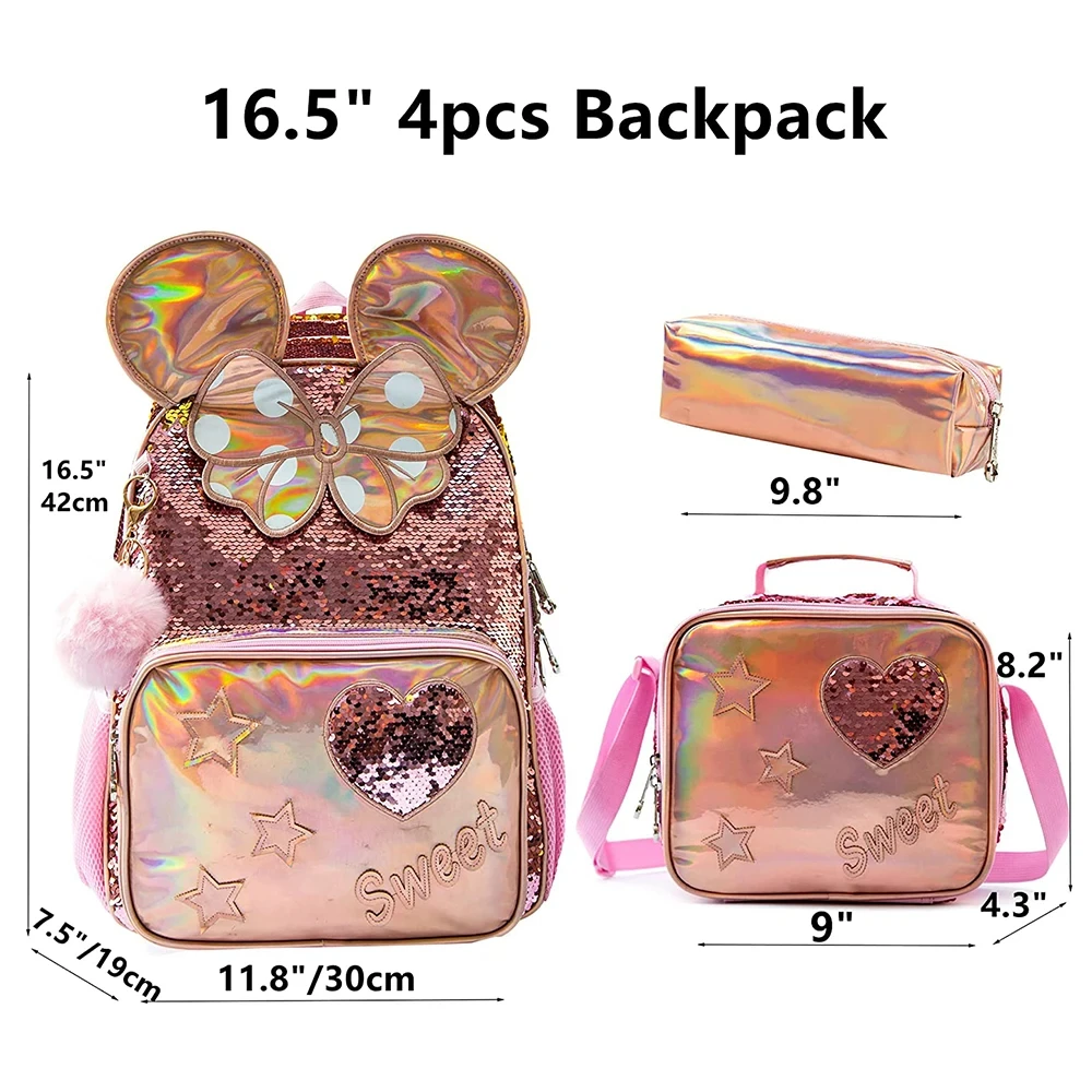 3pcs Sets Girl\'s School Backpack With Lunch Bag Pencil Case Children School Bags Teenager Girl\'s School Backpack