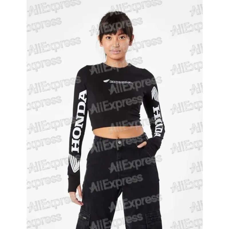 

Honda 2025 Summer Fashionable Men Women Motorcycle Casual Cycling Clothing Racing Style Breathable Quick Drying Tight T-Shirt