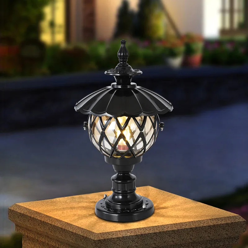 

Outdoor stigma lamp Lawn fence gate Pillar courtyard wall lamp Outdoor waterproof European garden villa courtyard lamp