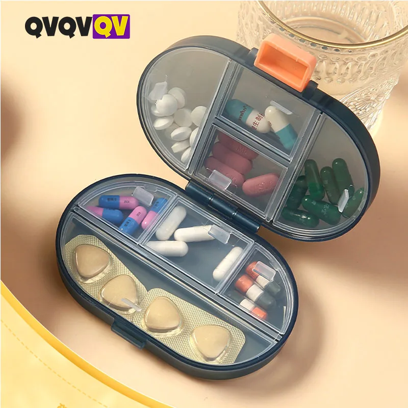 

1PCS Travel Pill Organizer, 8 Compartments Portable Pill Case, Small Pill Container for Pocket Purse Medicine Organizer