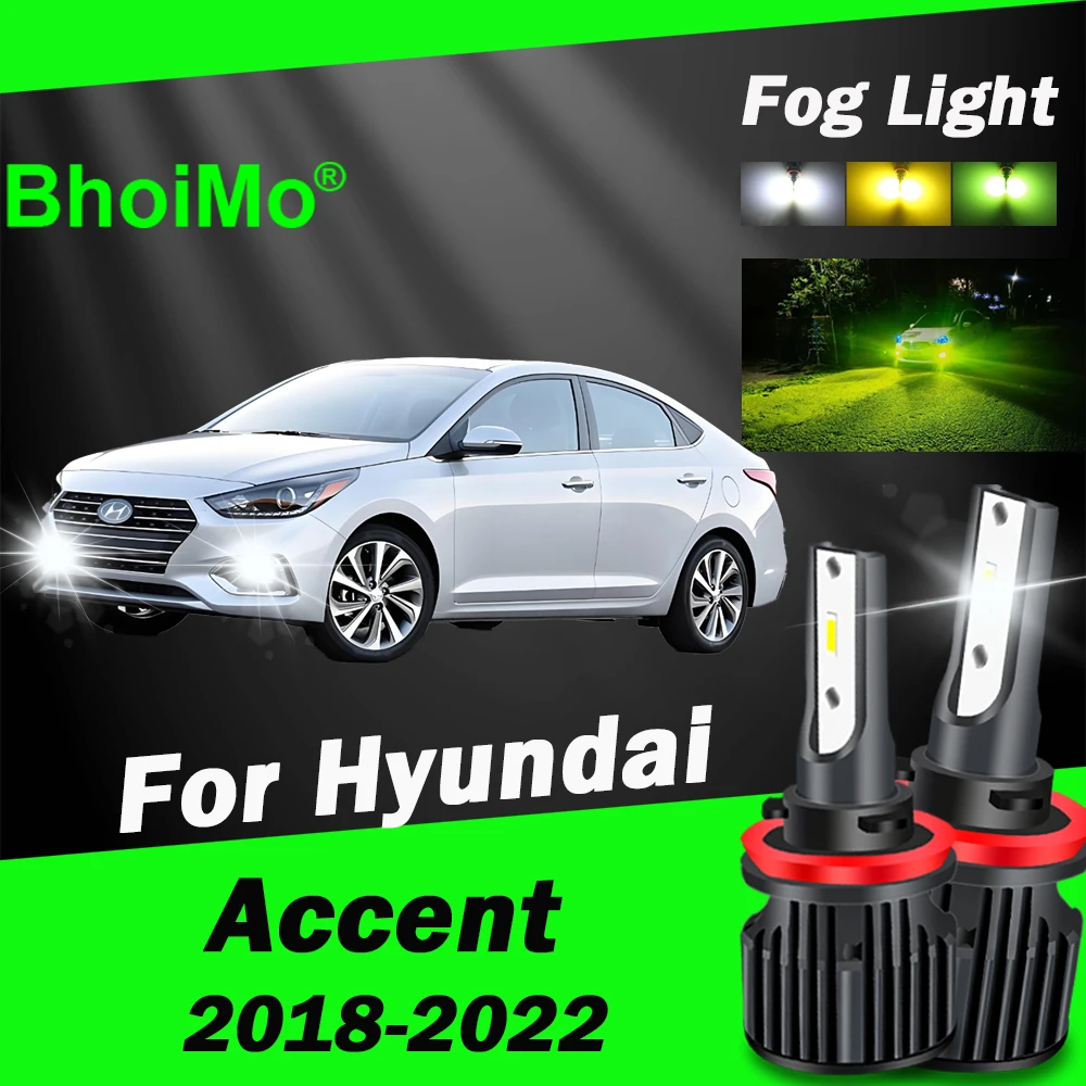 

BhoiMo For Hyundai Accent 2018 - 2022 Front Fog Light Lamp Led Bulb 2019 2020 2021