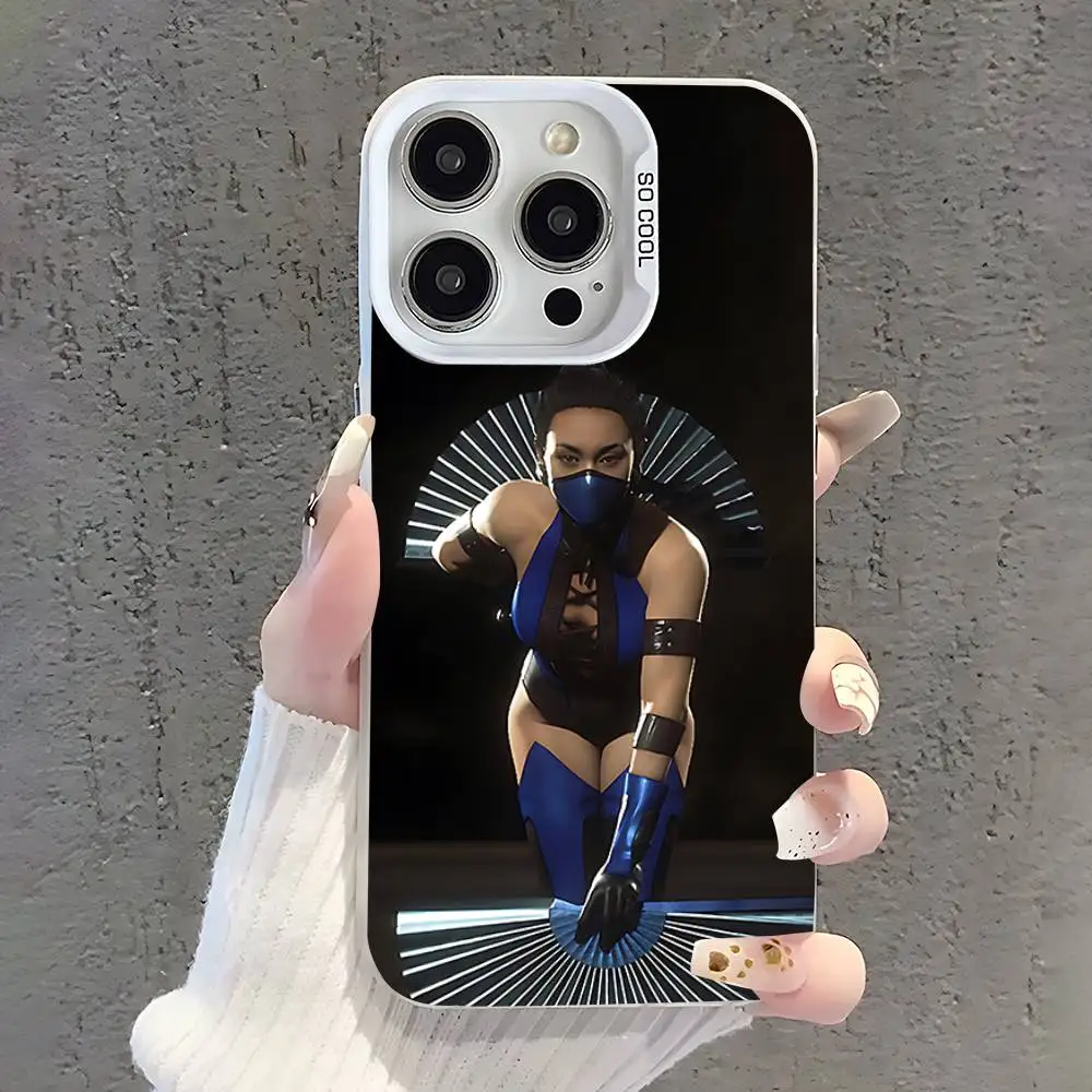 Funda de teléfono Game M-Mortal Kombat para iPhone 17,16,15,14,13,12,11,Pro,XS,Max,Plus,Mini,SE, funda mate de caramelo blanco a prueba de golpes