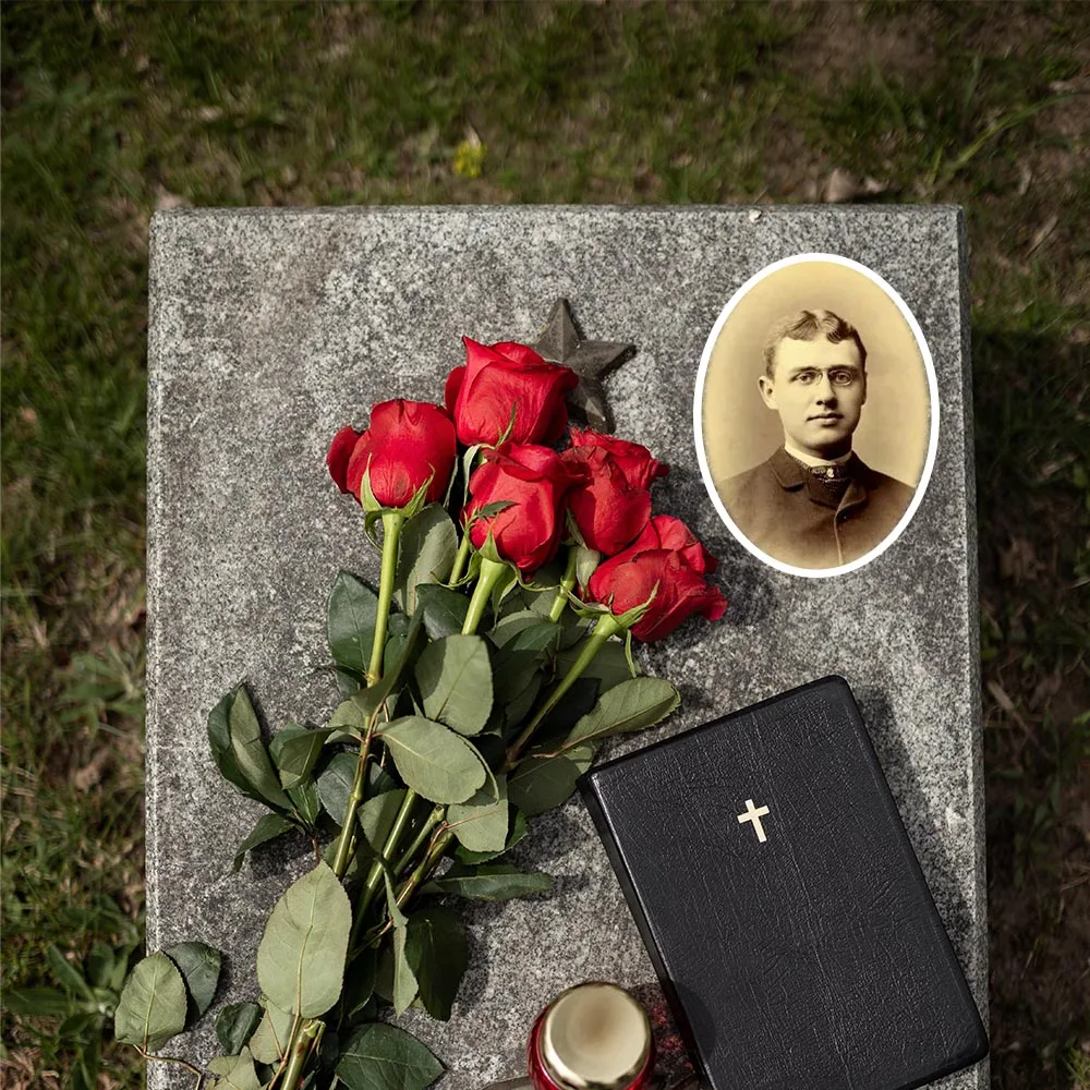 2D Flat Not 3D 1pc Custom Photo Memorial Headstone Tile Grave Marker Glossy Finish, Highquality Finish Customizable Plaque