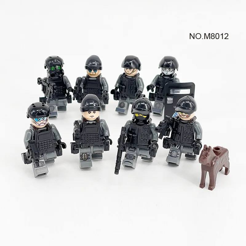 

Cross-border wholesale M8012 M8020 military building block doll small particle assembly toy doll bag delivery