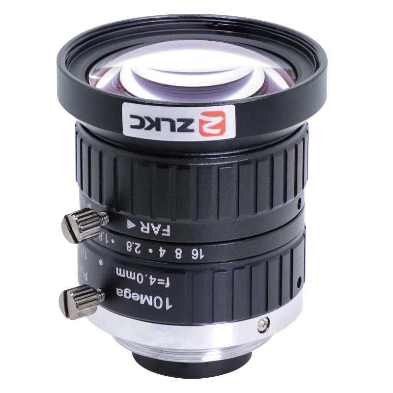 ZLKC 4mm Wide-Angle Lens 1/1.8 Inch 10MP Low Distortion C Mount Lens Manual Iris F1.8 FA for Machine Vision Camera