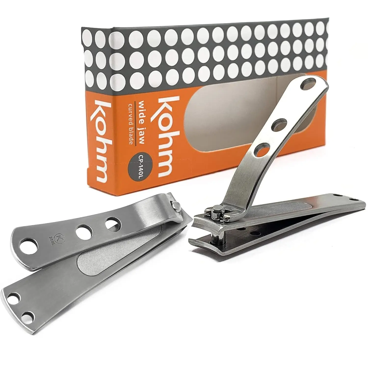 

Curved Nail Clippers with Built-in File - Heavy Duty Stainless Steel Toe Nippers for Men, Women, Seniors & Adults