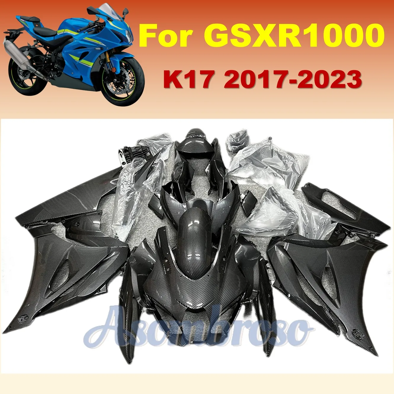 Hot sale Fairings Kit For GSX-R1000 2017 2023 GSXR1000 2018 2019 2020 2021 2022 GSXR 1000 Carbon Fibre Motorcycle Bodywork Set