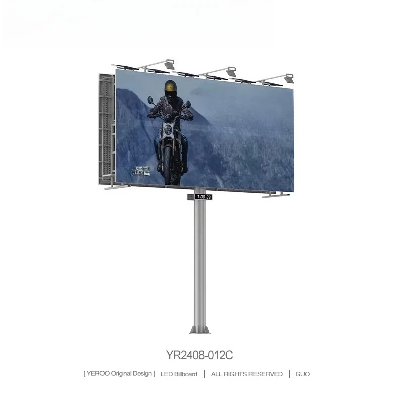 Outdoor Advertising Steel Structure Frame Billboard Solar LED Lit IP54 Rated Waterproof Dust-Proof African