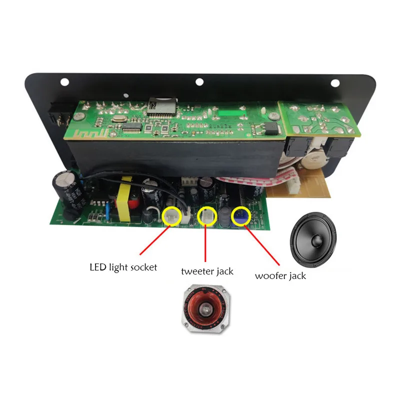 Asyduey Scheda Amplificatore Bluetooth 12V/24V – Mono 30-120W Per Subwoofer Da 10 Pollici, Con FM E Alimentatore UE