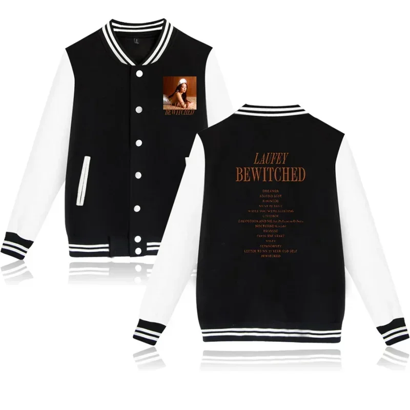 

Laufey The Bewitched Tour Baseball Jacket Women Men Bomber Jacket Outerwear Streetwear Hip Hop Long Sleeve Baseball Uniform