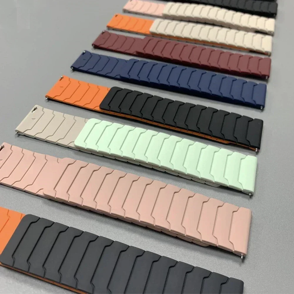 المغناطيسي سيليكون 22 مللي متر 20 مللي متر العصابات ل TicWatch GTH 2 E E2 E3 GTW استبدال حزام ل TicWatch Pro 2020/2021/GTX/Pro 3 سوار GPS
