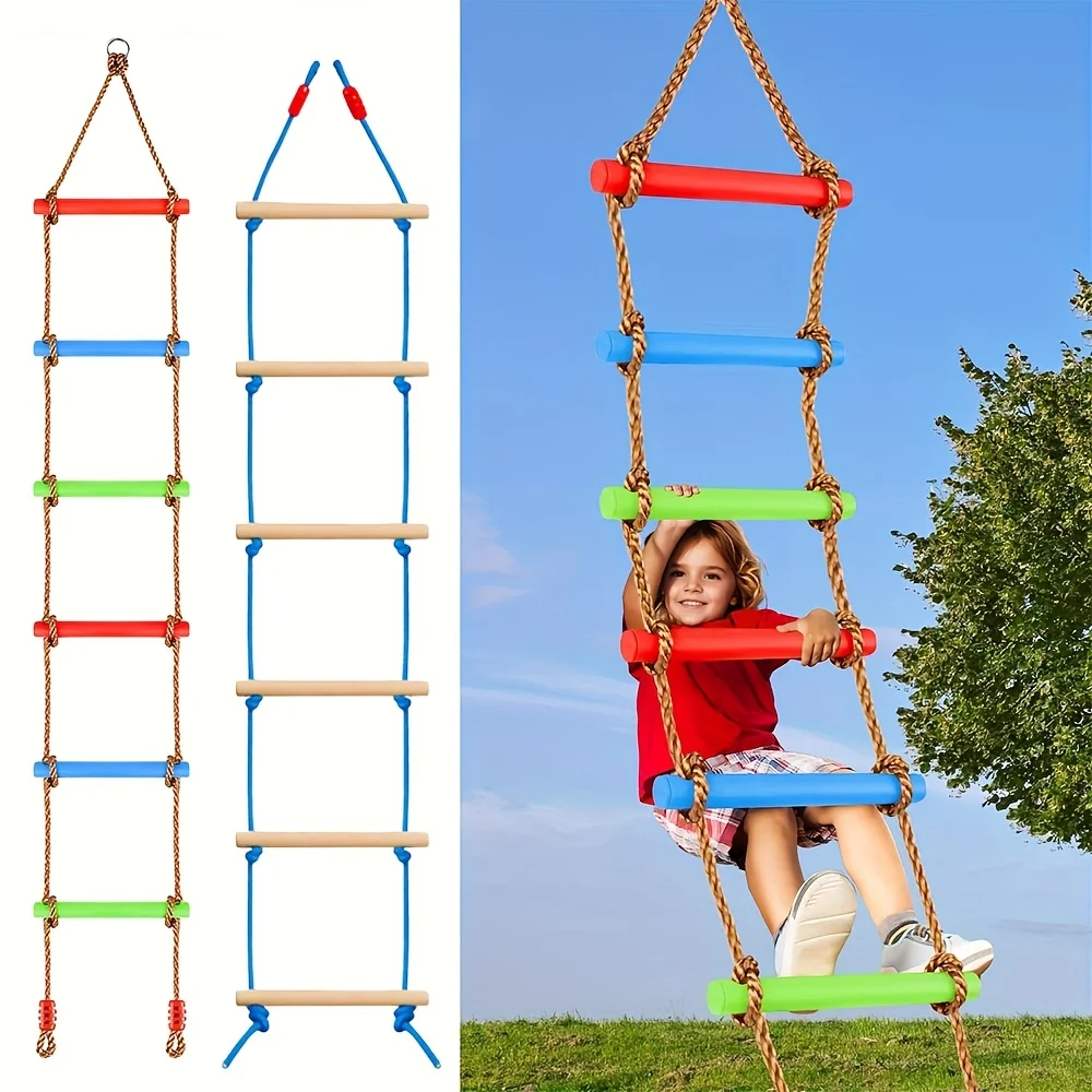 Balanço colorido da escada de escalada das crianças de 1pc-brinquedo durável do playground do pe para uso interno/externo-perfeito para o pátio da casa