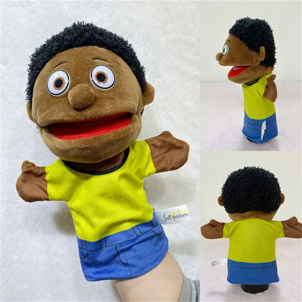 Juguete de mano interactivo para enseñanza, juguetes de peluche africanos de piel negra, marionetas de dedo, muñecos de dedo, marioneta de mano de felpa