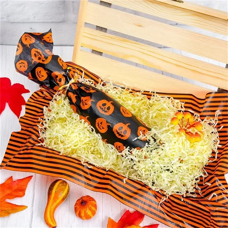 20*14inch Halloween Wrapping Paper, Skull/Spider Web Pattern Gift Wrap Tissue Paper Decorative Craft Paper for Party 20 Sheets