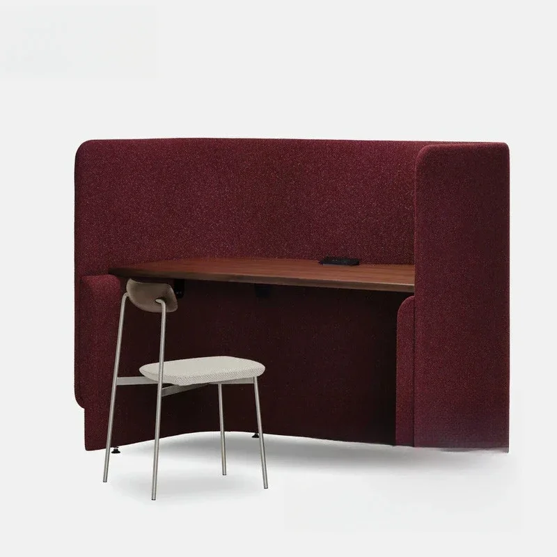 

Office soft bag single station designer model, semi-enclosed office station company, semi-enclosed station fabric leather