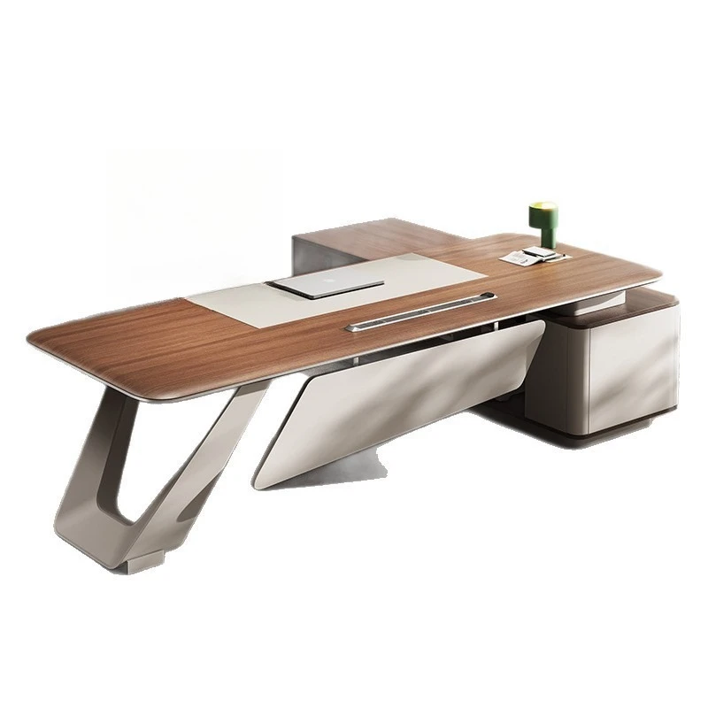 

Элитный комплект стола и стула для руководителя, в стиле лёгкой роскоши, с простой отделкой, для кабинета менеджера и президента, большой представительский стол.