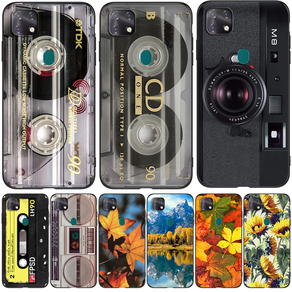 For ZTE Blade 20 Smart Case For ZTE Blade V2020 vita black tpu case retro old tape cassette