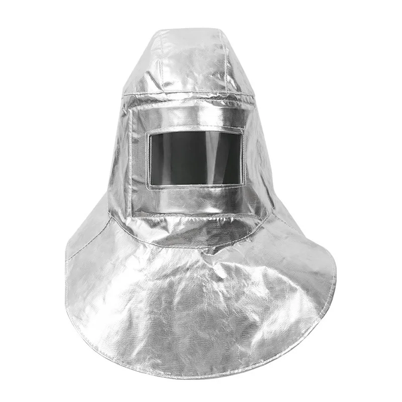 Fire Hood High Temperature Helmet Aluminum foil Proximity Helmet Radiation Protection Use for Firemen High-Temperature Worker