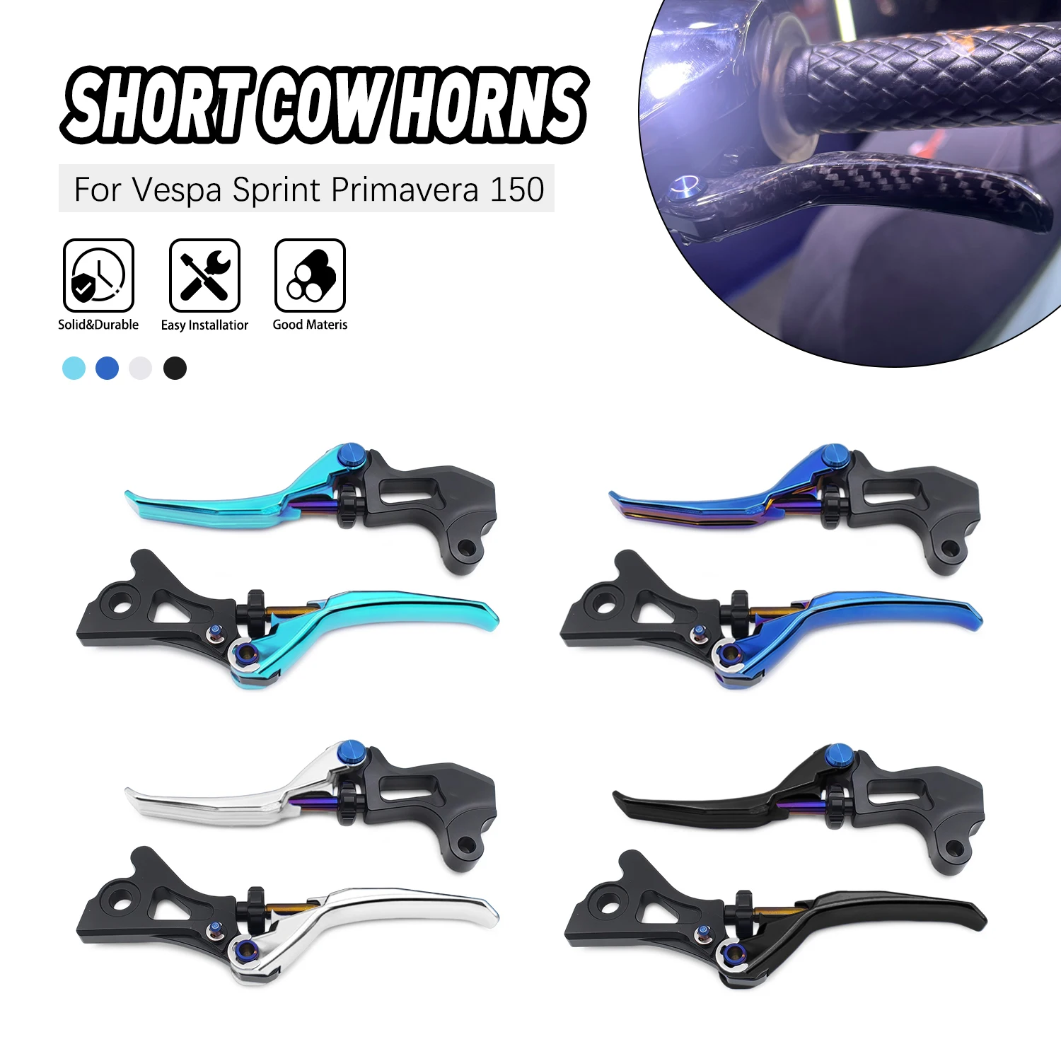 

Accessories Moto Brake Clutch Levers Scooter handle grips lever For Vespa Sprint 150 Primavera 125 150 2013 2014 2015-2021