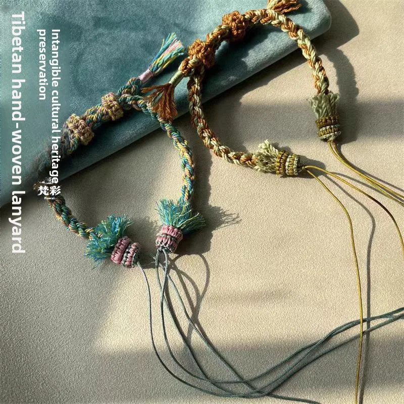 Chinese Style Tibetan Lucky Hand Braided Cotton Cord Bracelet Semi Finished Diy Beaded Jewelry For Dzi Beeswax Crystal Good Luck