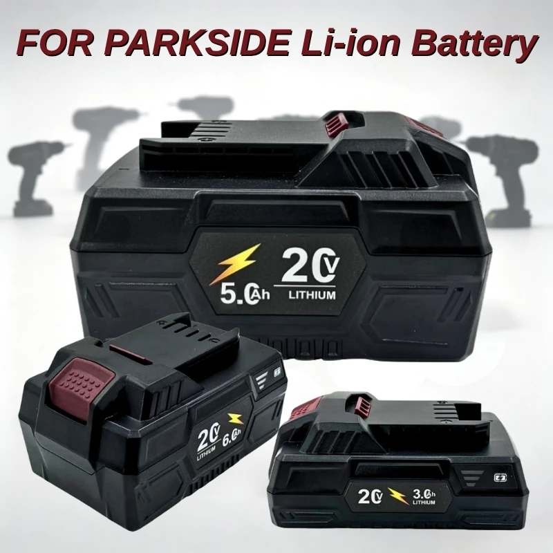 For PARKSIDE X20V Li‑ion Replacement Battery3.0Ah/5.0Ah/6.0Ah,  Cordless Drill Saw Mower Power Tool Battery With BMS Protection