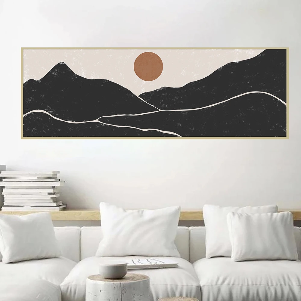 

Modern Panoramic Sunset Landscape Canvas Painting Long Narrow Posters And Print Wall Art Pictures For Room Decoration Frameless