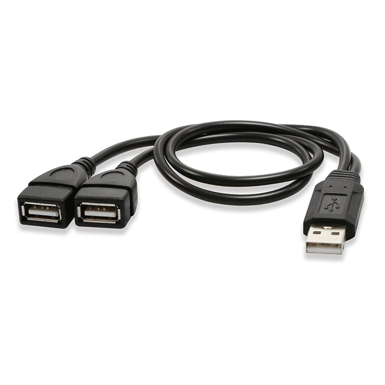 Universal USB 2.0 Male To Dual USB 2.0 Female Jack Splitter 2 Port USB Hub Data Cable Adapter Cord For Laptop Computer