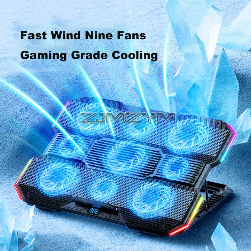 BH3 Nine Quiet Fan 7 Angle Adjustable RGB Laptop Cooling Pad Notebook Stand Strong Wind Fast Heat Dissipation Cooler