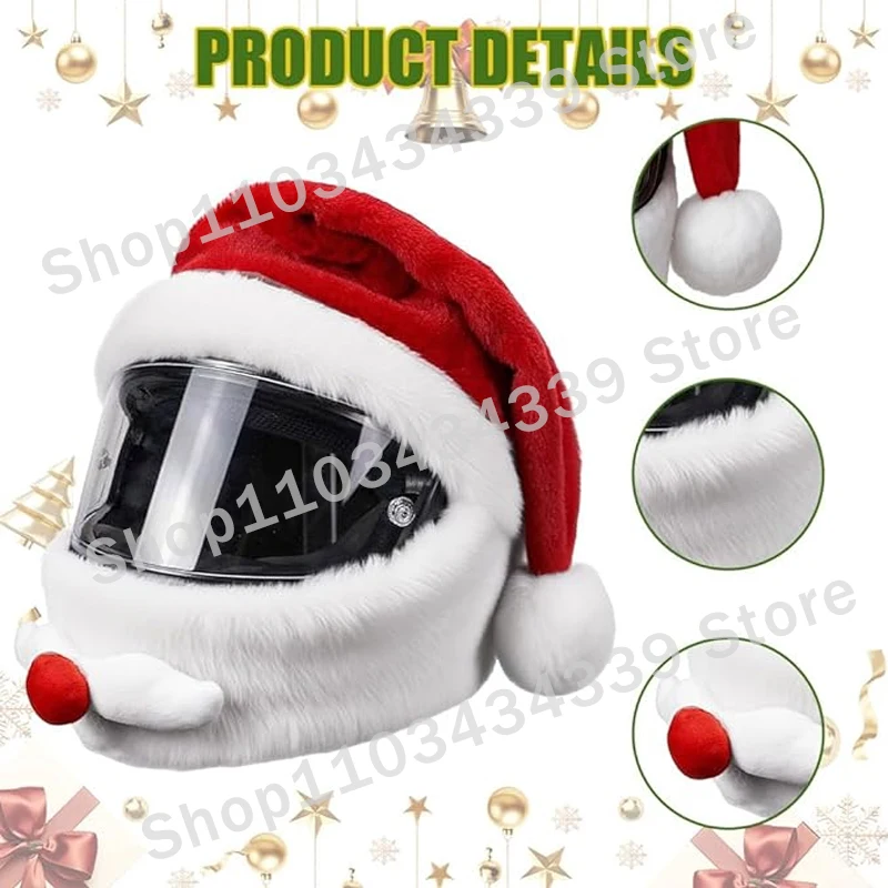 Motorcycle Helmet Cover Santa Cycling Helmet Christmas Full Face Safe Hat Santa Claus Racing Cap Merry Christmas Decoration Gift