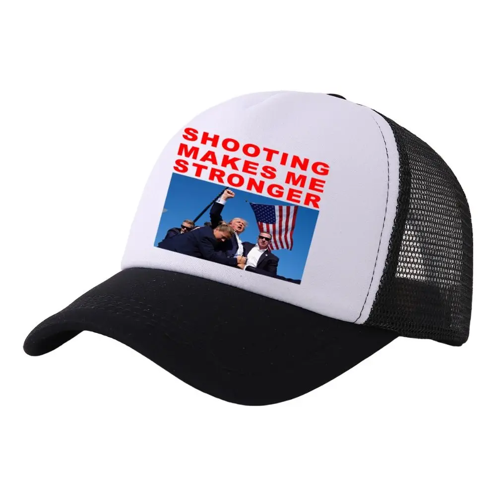 2024 Adjustable Donald Trump Hat Shooting Makes Me Stronger Fashion Peaked Cap Outdoor Sports Cap for Men and Women