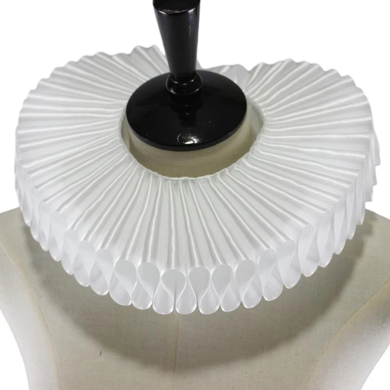 Rinascimentale Collo Ruff Elizabetano Volant setoso Colletto finto Pagliaccio vintage Girocollo Scialle Colletti staccabili Costume cosplay