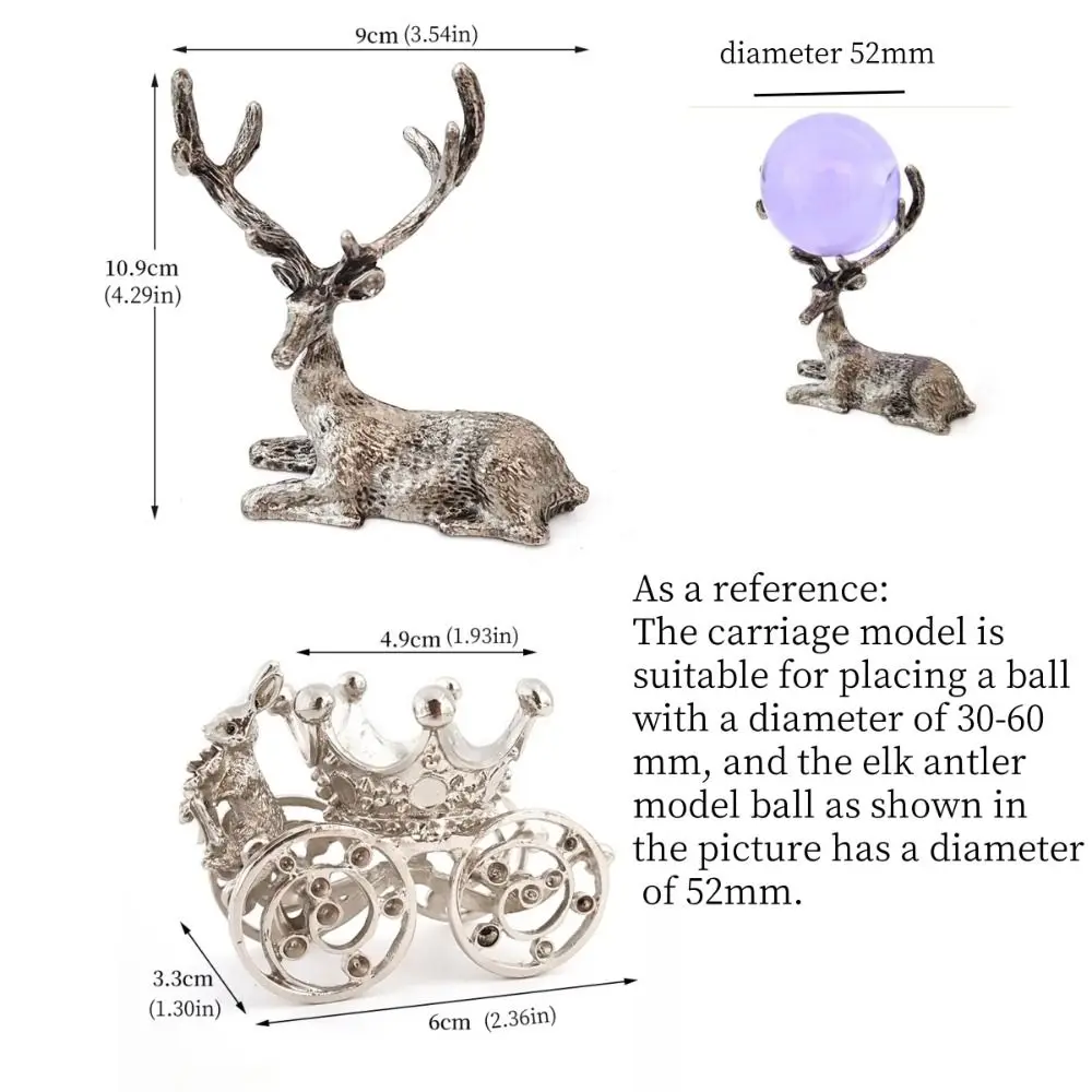 فريد النقل كريستال الكرة حامل الأيائل قرن الوعل عرض موقف كريستال الكرة قاعدة أقراط أساور حامل مجوهرات معدنية الديكور #6