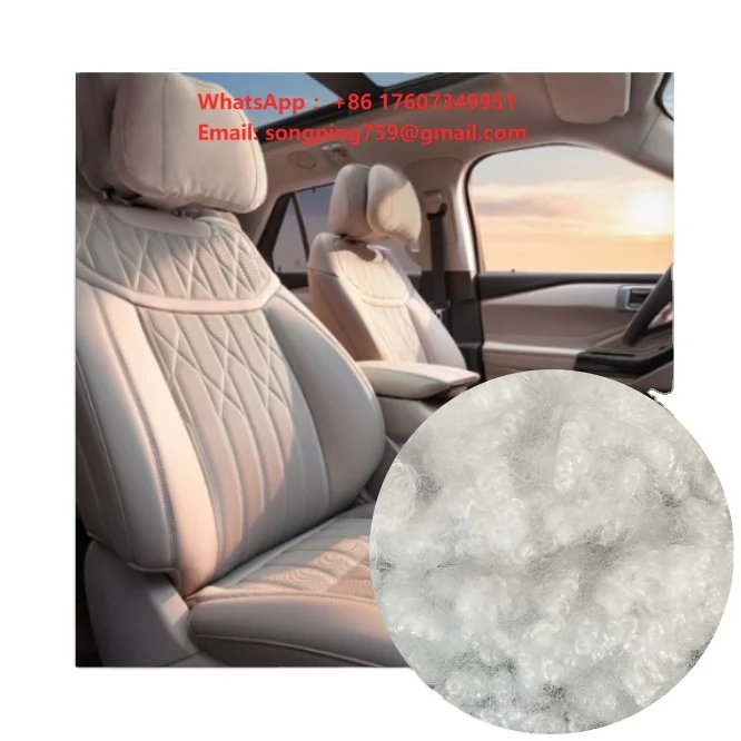 Durable Bounce-Back Hanbang Recyclable Regenerated Polyester Staple Fiber 3D-64mm Silicon Filling Material for Car Seat Padding