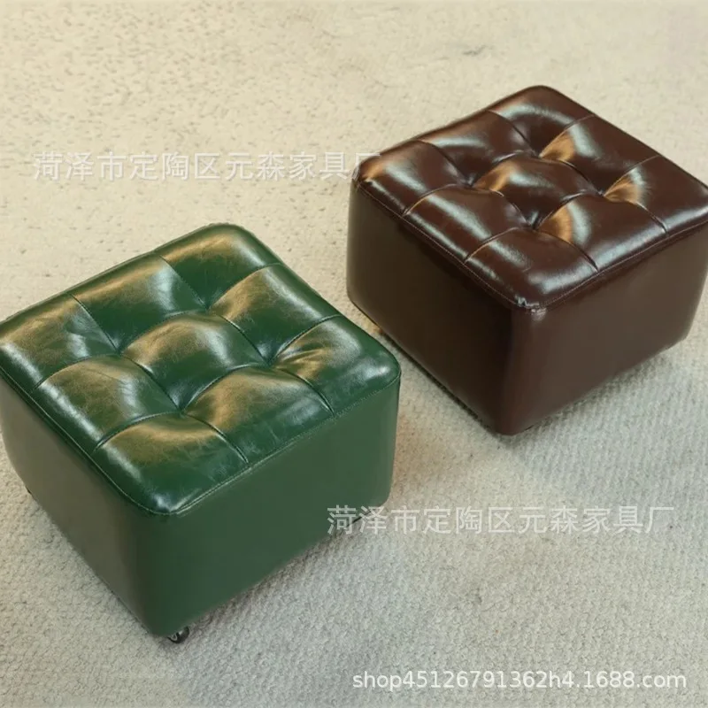 Omnidirectional wheel small stool, household living room caster low stool, door mat stool with wheels, lazy person's bench.