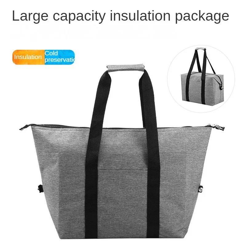 Oxford Cloth Thermal Bag Large Capacity Thickened Thermal Insulation Lunch Bag Portable Folding Outdoor Picnic Ice Bag