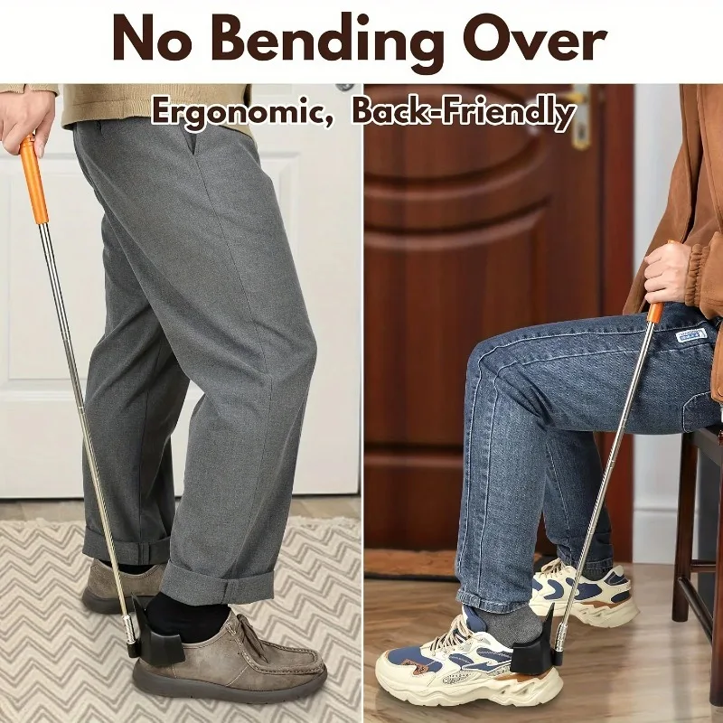 Long Stainless Steel Shoe Horn 31 Inch Labor Saving Shoe Spoon for Elderly Seniors Footwear Accessories